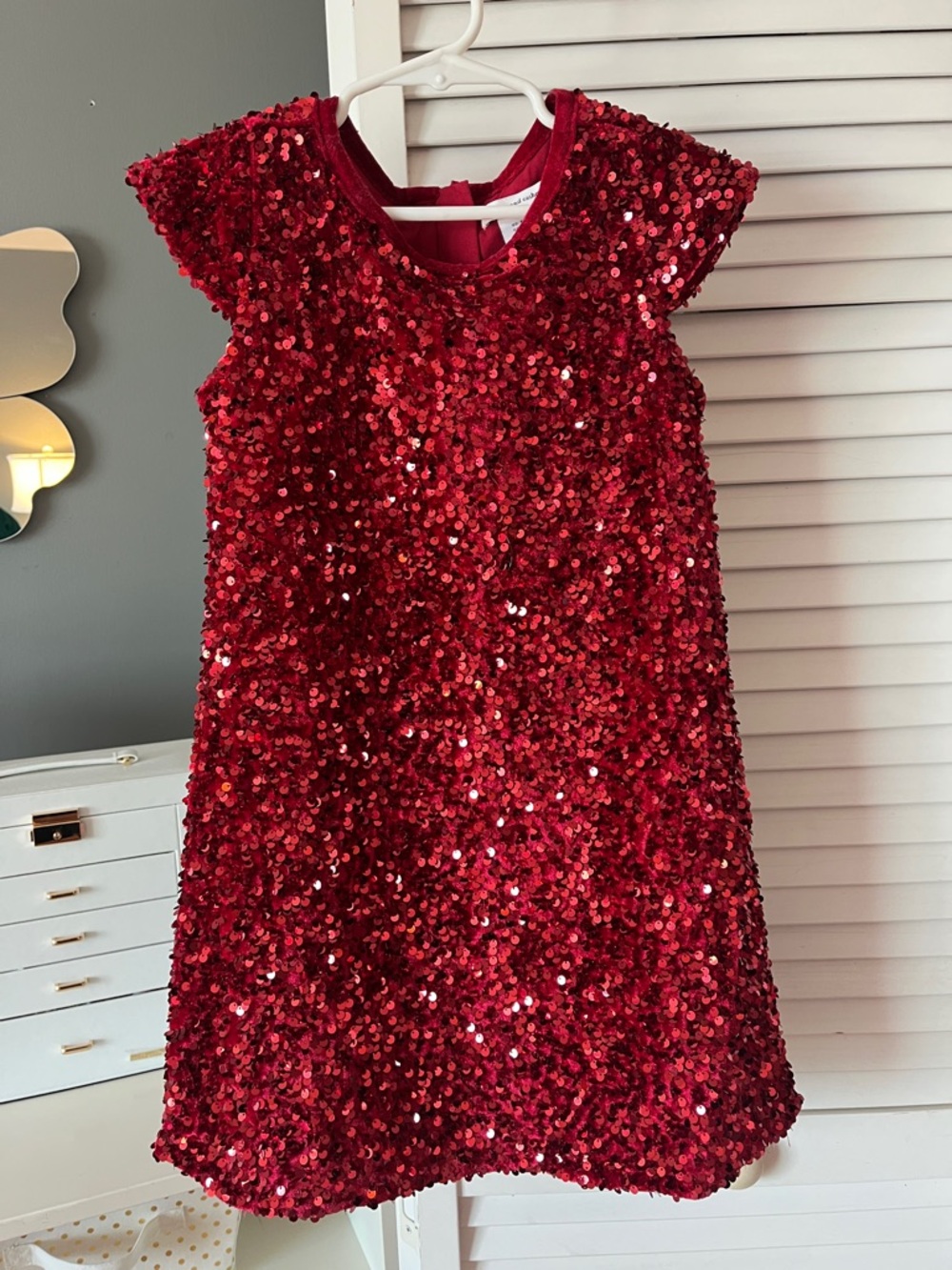 cupcakes & cashmere Girls Red Sequin Shift Dress